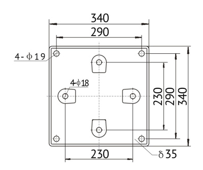 Присоединительная база (тип БАЗА Б) для насосов TG100-40/2T - TG100-52/2T